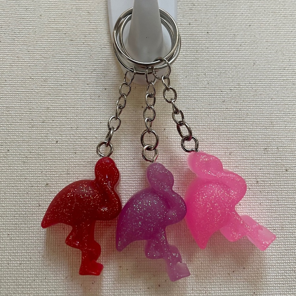 Purple Flamingo Keychain (Single Item)